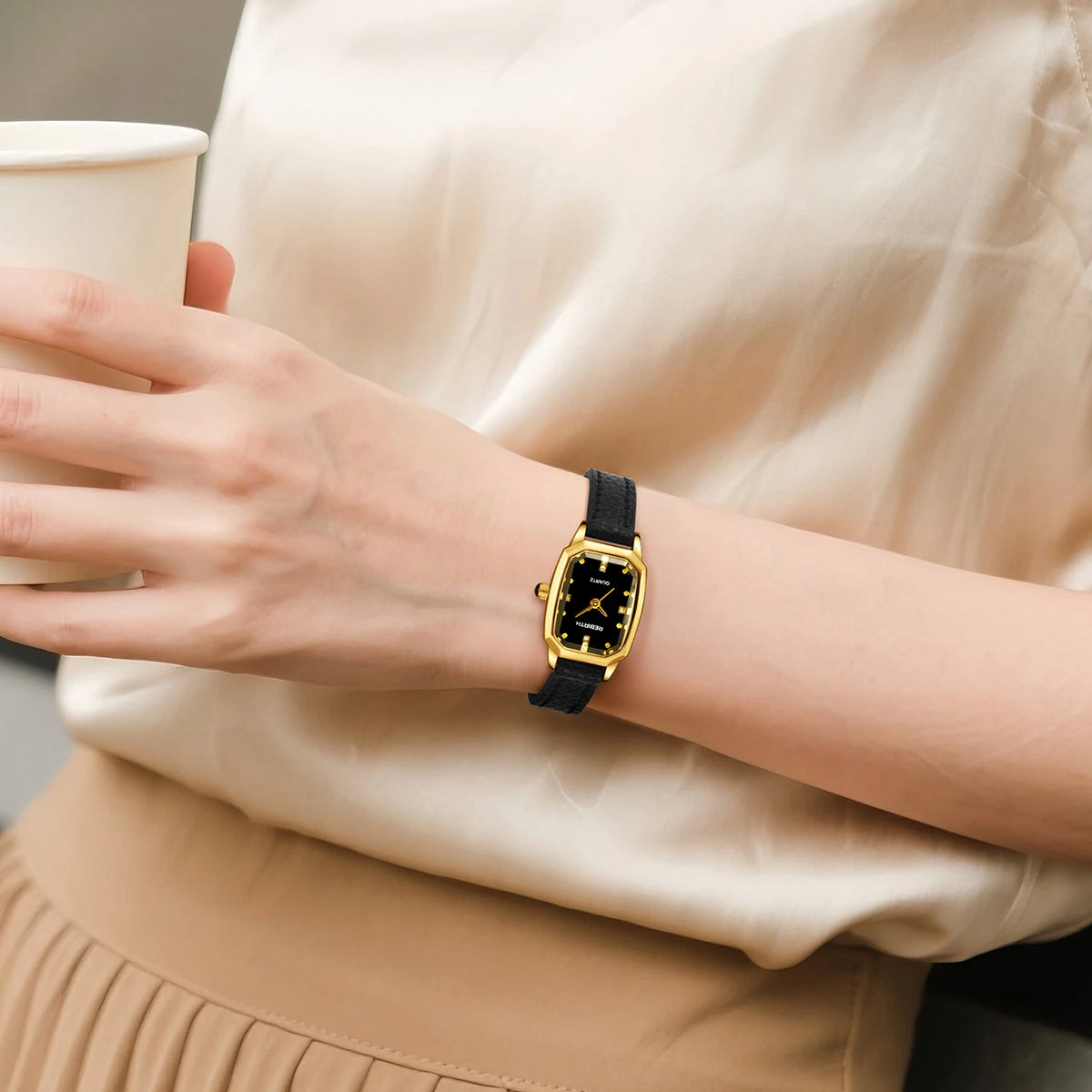 REBIRTH Retro Korean Fashion Leather Quartz Watch | Daily Wear Quartz Fashion Watch Nixie