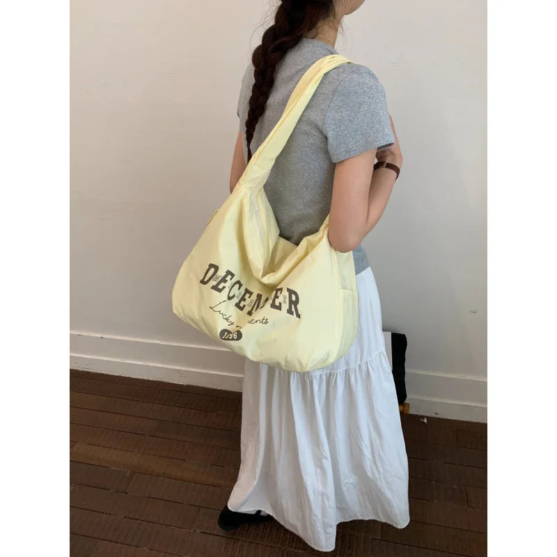 Korean Canvas Crossbody Tote Bag – Large Capacity for Women Canvas Crossbody Tote Nixie