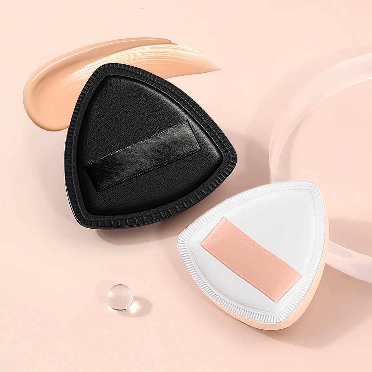 2PCS Marshmallow Powder Puffs Wet & Dry – Black & White Set Makeup Powder Puff Nixie Other