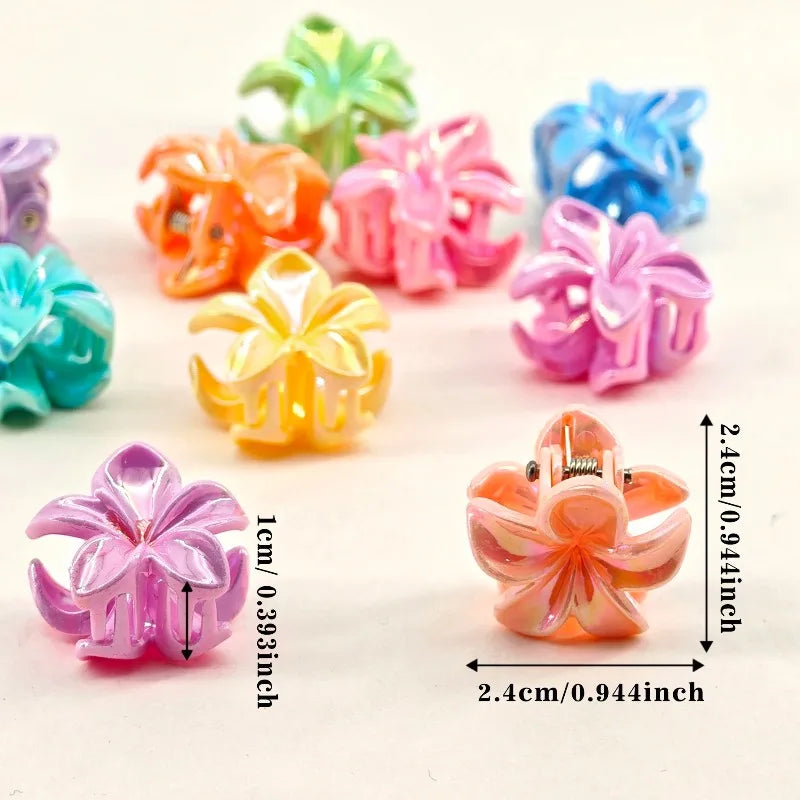 10pcs Daffodil Flower Hair Clips Y2K Bohemian Braiding Cuffs Floral Hair Clips Nixie