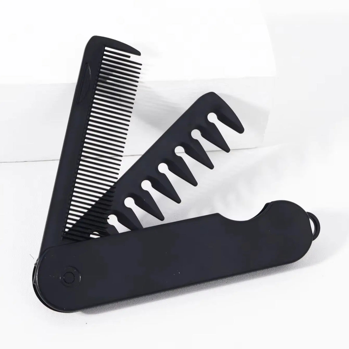 2-in-1 Folding Hair & Beard Comb – Dual Tooth Travel Styling Folding Grooming Comb Nixie