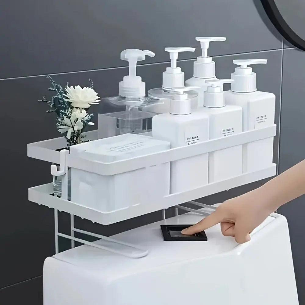 No-Drill Metal Bathroom Toilet Storage Rack & Shelf Organizer Bathroom Storage Shelf Nixie