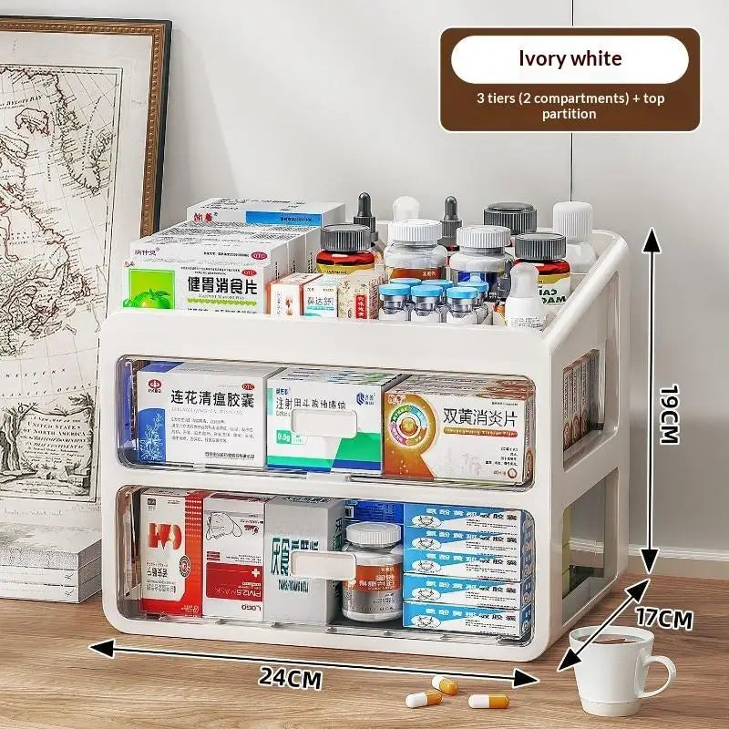 Multi-Layer Drawer Medicine Storage Box | Large Capacity Drawer Storage Organizer Nixie A2