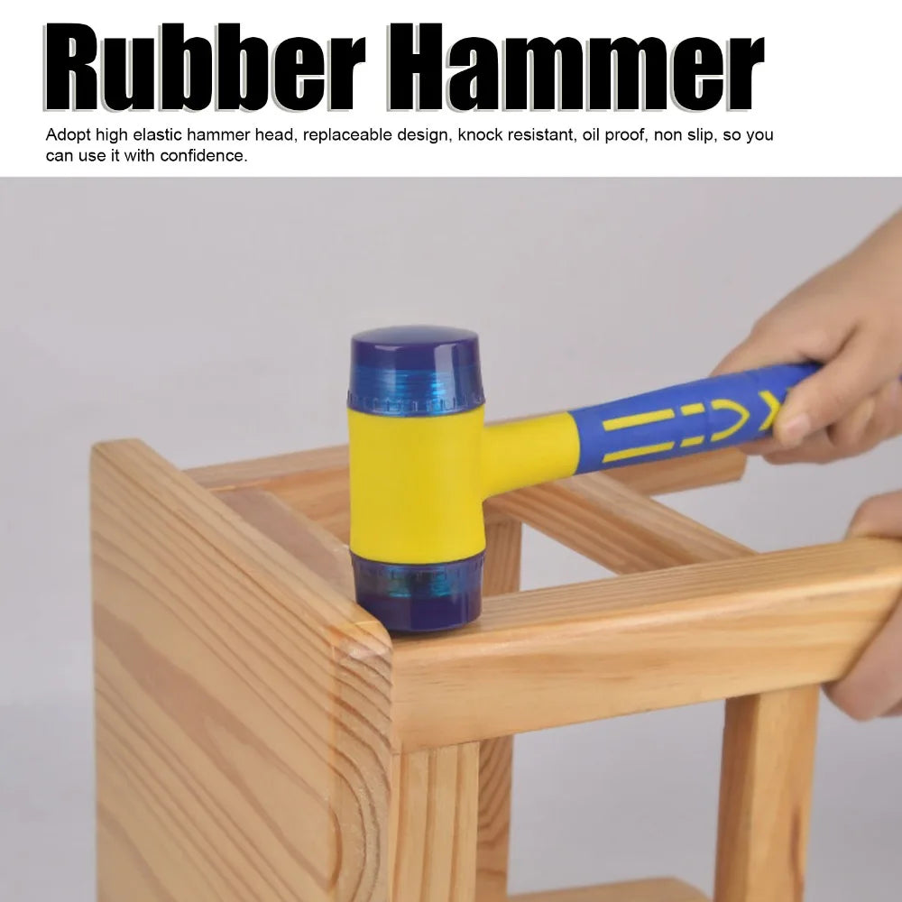 Rubber Mallet Double-Sided Anti-Slip Shockproof Hammer Tool