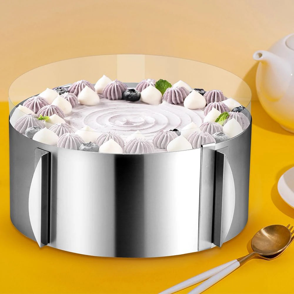 Adjustable Stainless Steel Round Cake Mold & Pastry Cutter