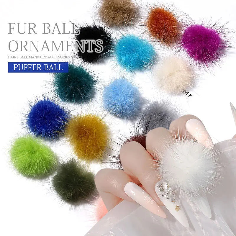 Magnetic Pompom Nail Art Charms Kit – 20 Pcs Kawaii Decor Nail Art Charms Nixie