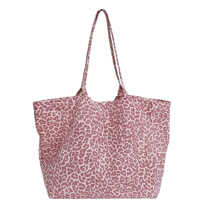 Leopard Print Canvas Tote Bag – Large Capacity Women's Bag Canvas Tote Bag Nixie