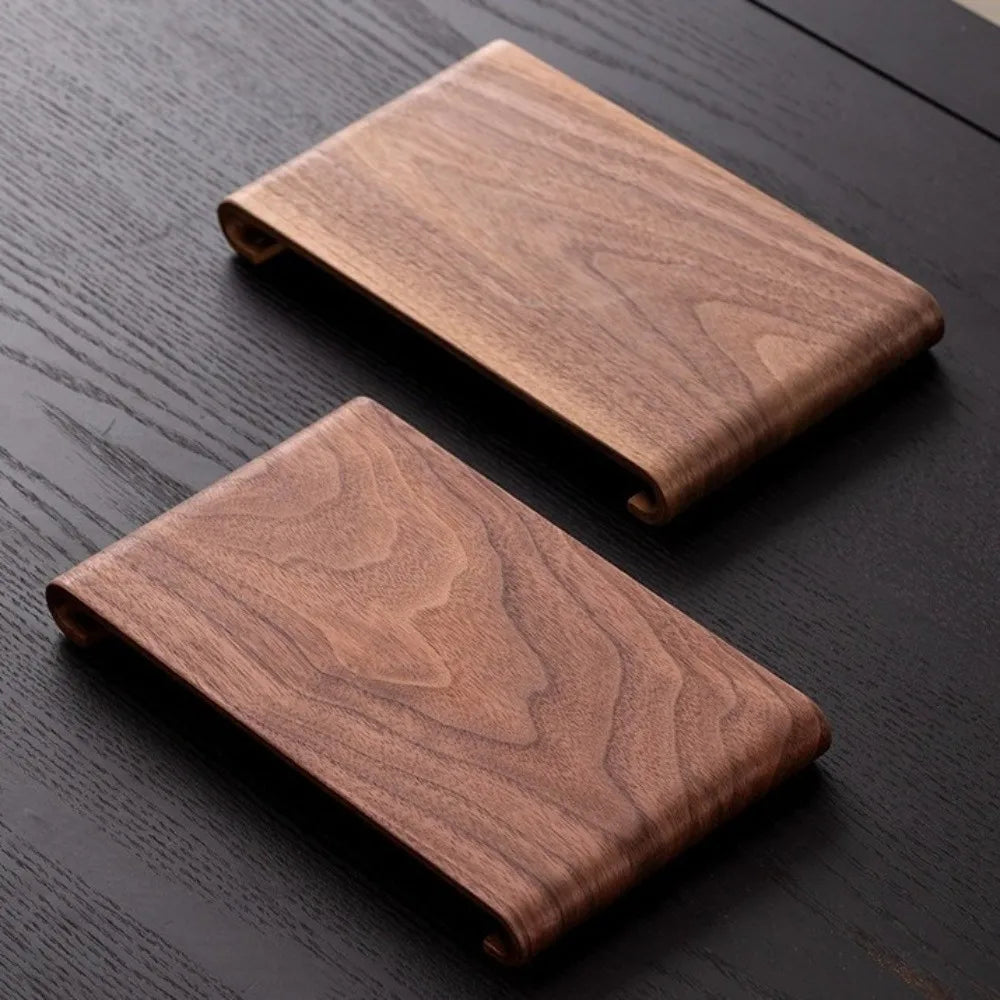 Walnut Wood Tea Tray – Heat-Resistant Multifunctional Display Stand