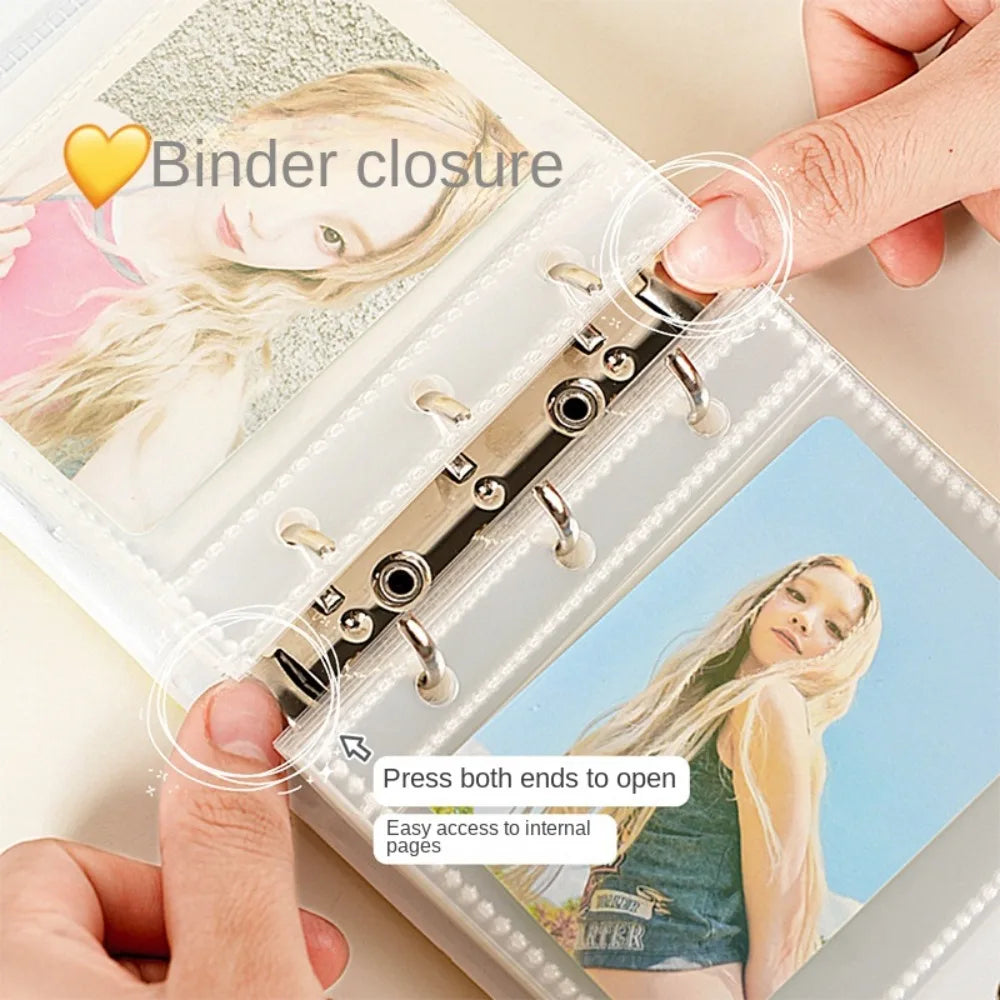 Kawaii Mini PVC Photocard Holder – Heart Hollow Photo Album
