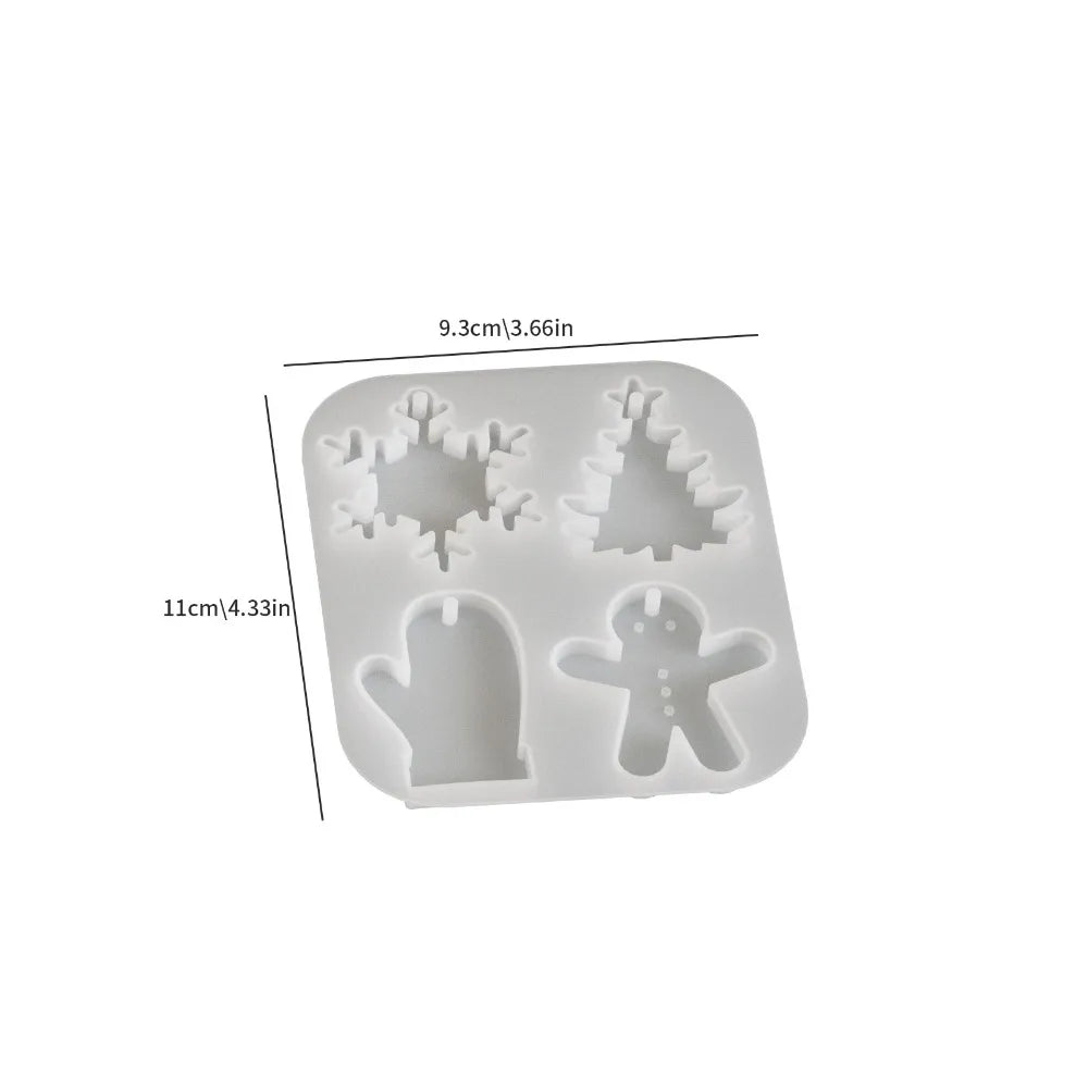 Christmas Silicone Mold – Resin Gypsum Snowflake & Elk DIY Craft Silicone Craft Mold Nixie 03