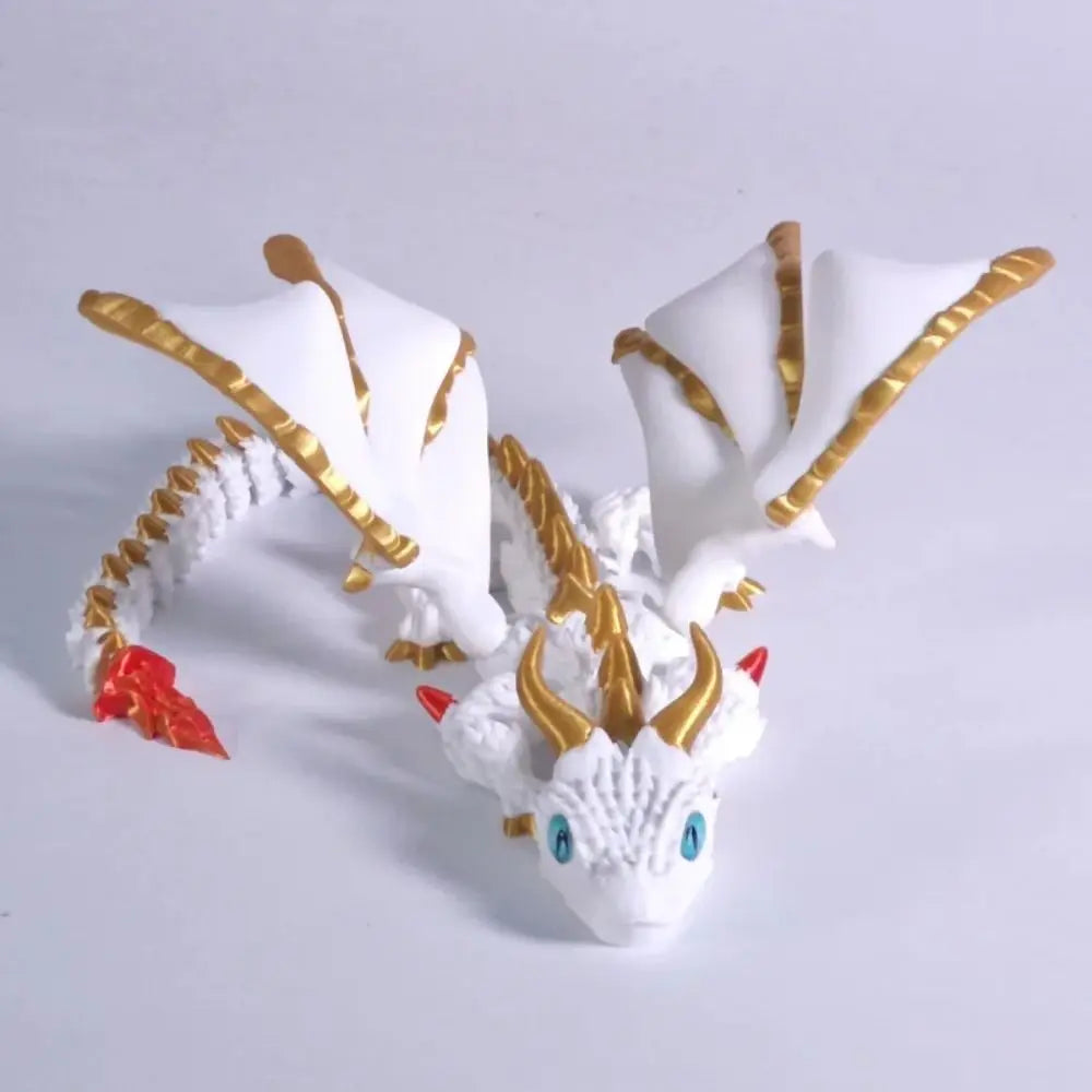 3D Printed Articulated Wyvern Dragon with Wings – Desktop Gift
