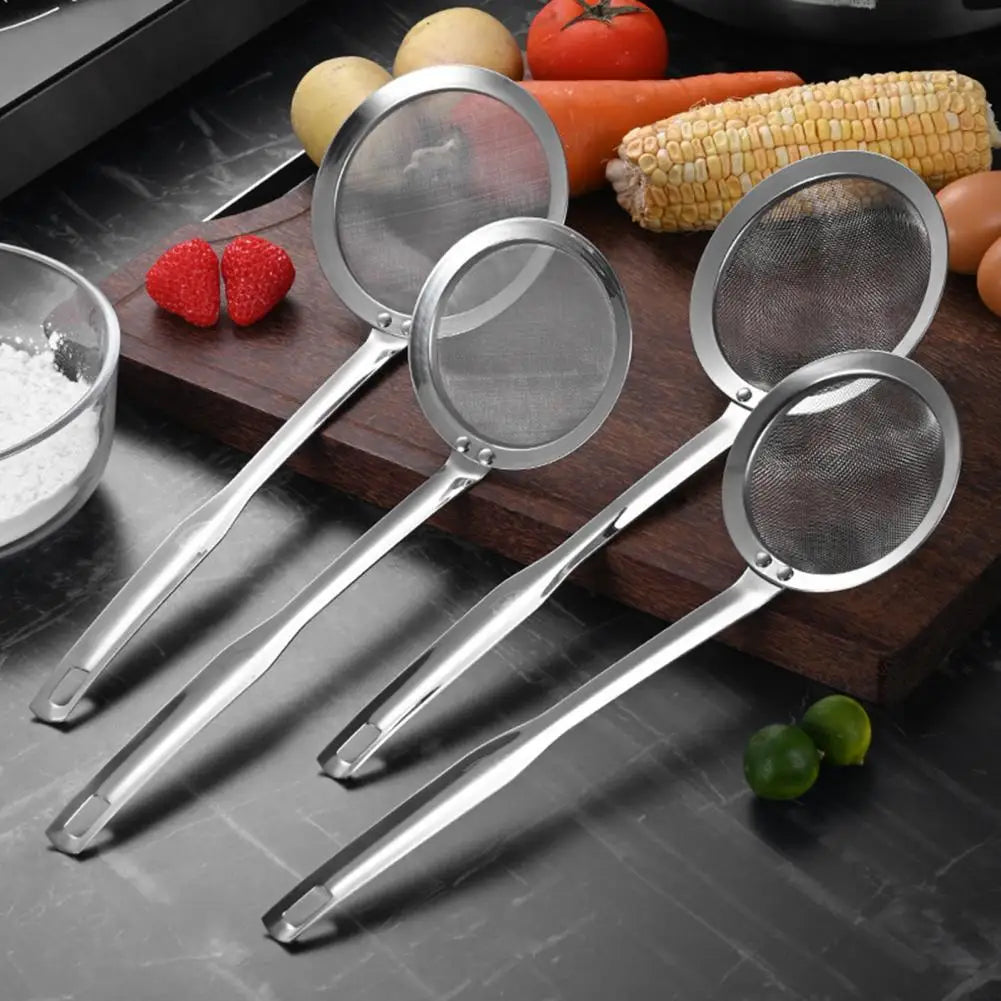 Stainless Steel Fine Mesh Skimmer – Long Handle Strainer Spoon Mesh Skimmer Strainer Nixie