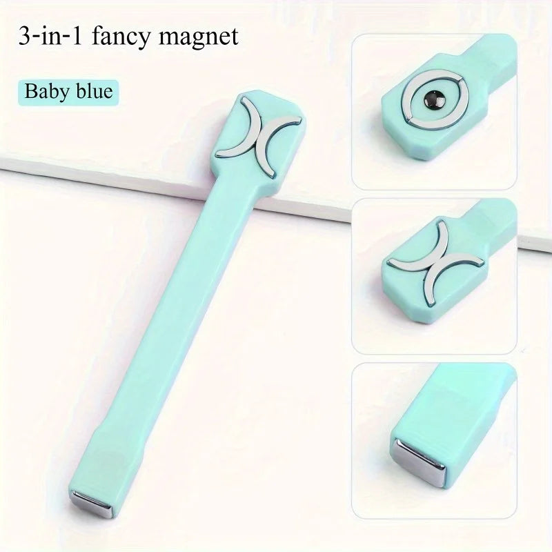 3-in-1 Magnetic Nail Rod for Cat Eye UV Gel Manicure Tool Nail Art Magnet Tool Nixie green