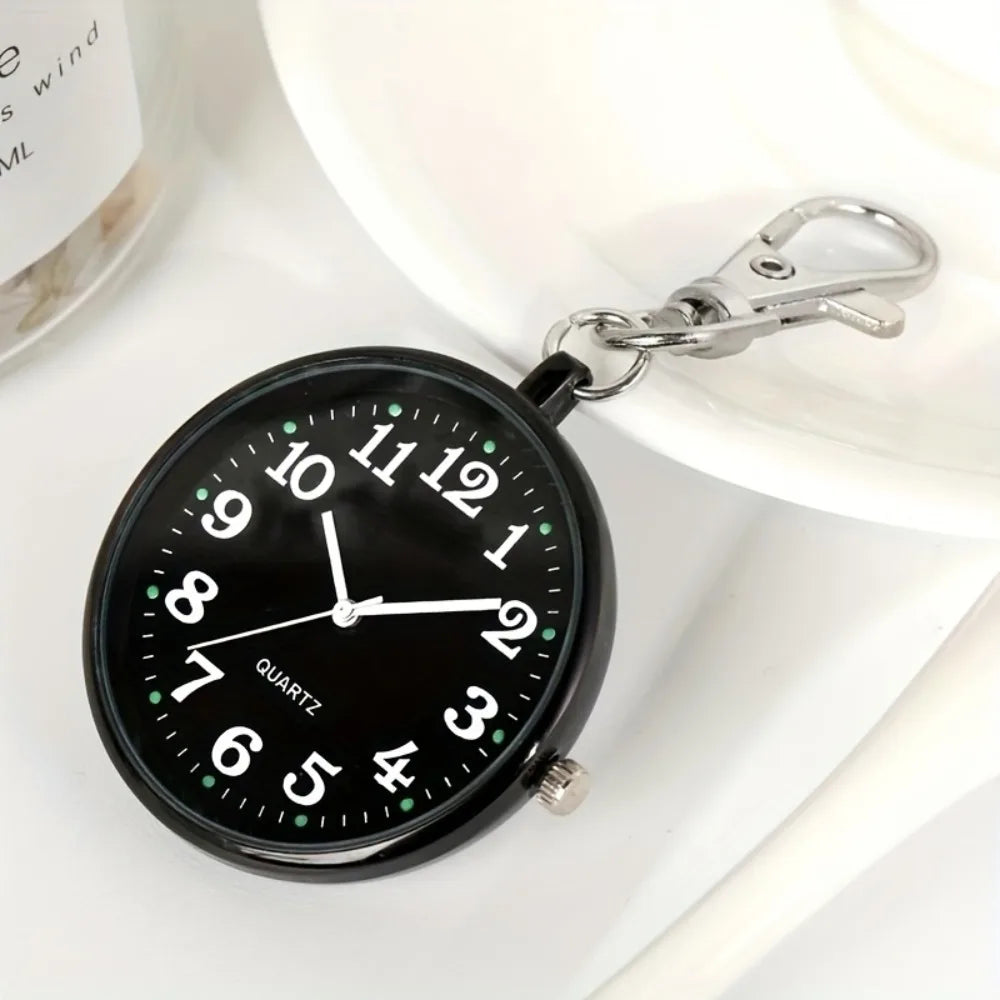 Mini Quartz Pocket Watch Keyring & Necklace Pendant – Unisex Pocket Watch Nixie