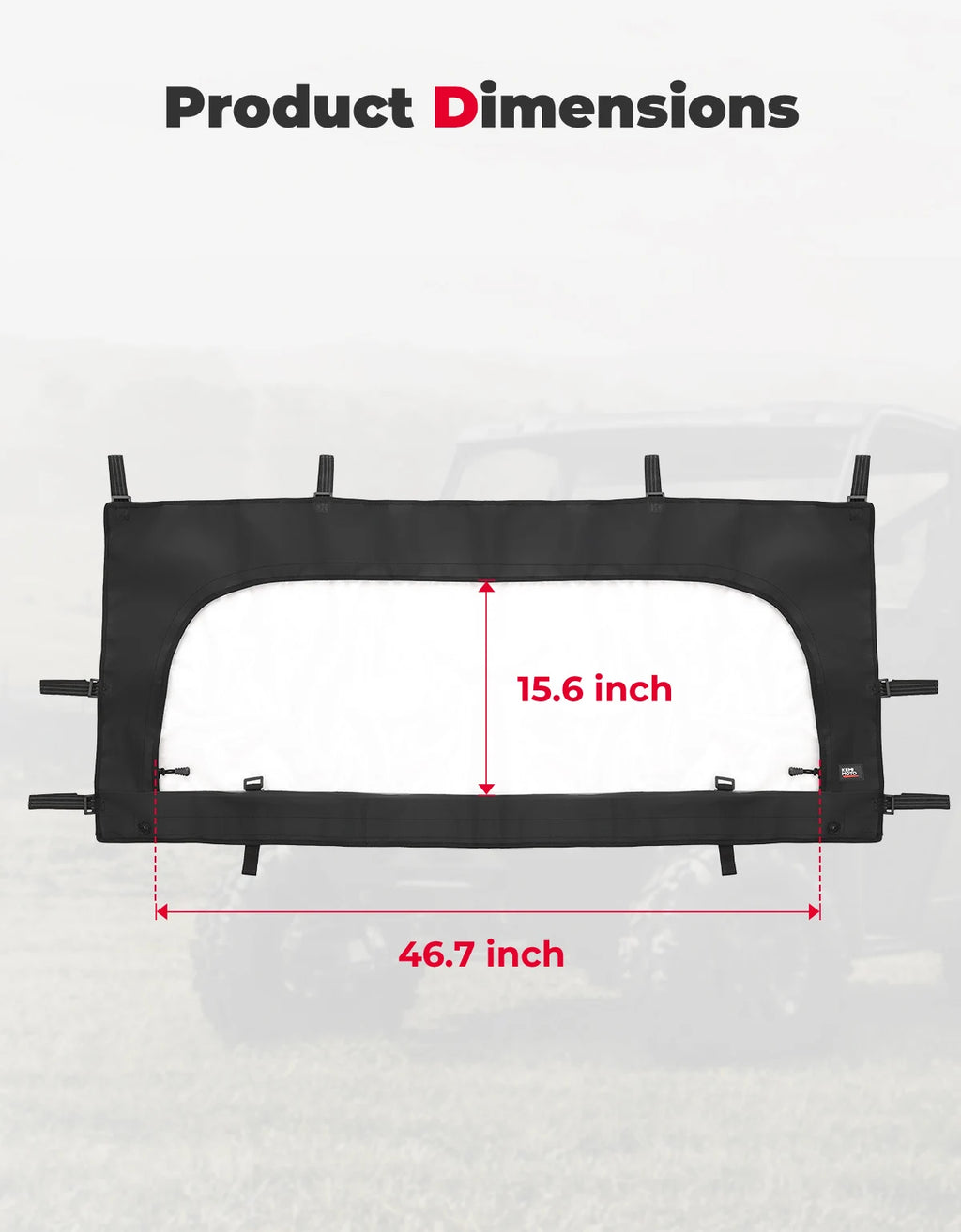 Soft Rear Windshield CFMOTO UForce 1000/1000 XL 2019-2025