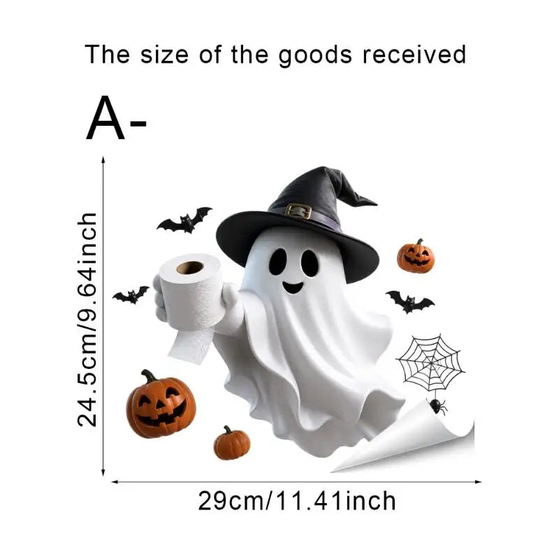 Halloween Toilet Stickers – Ghost & Skeleton Waterproof Decals