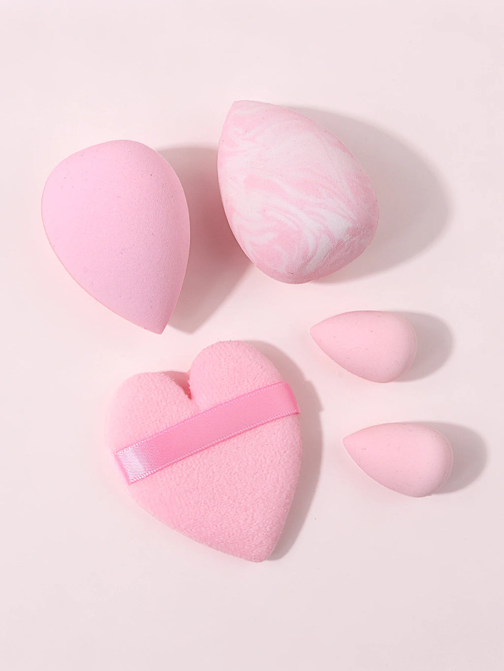 5-Piece Multi-Shape Makeup Sponge Set with Heart Puff Makeup Sponge Set Nixie