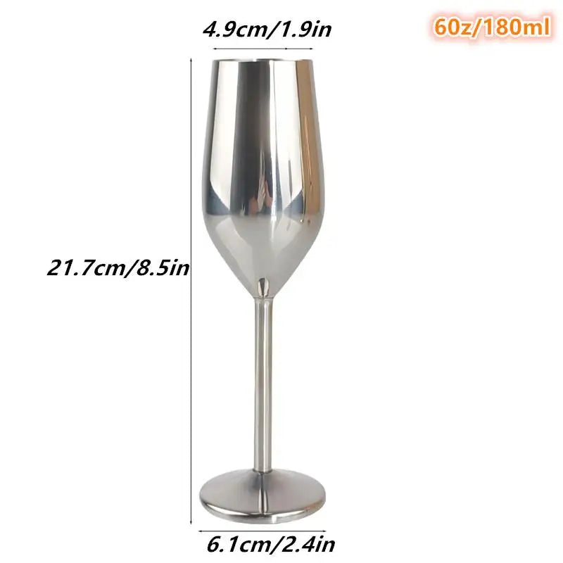 Stainless Steel Champagne Goblet – Gold & Silver Gift Glass Champagne Goblet Nixie