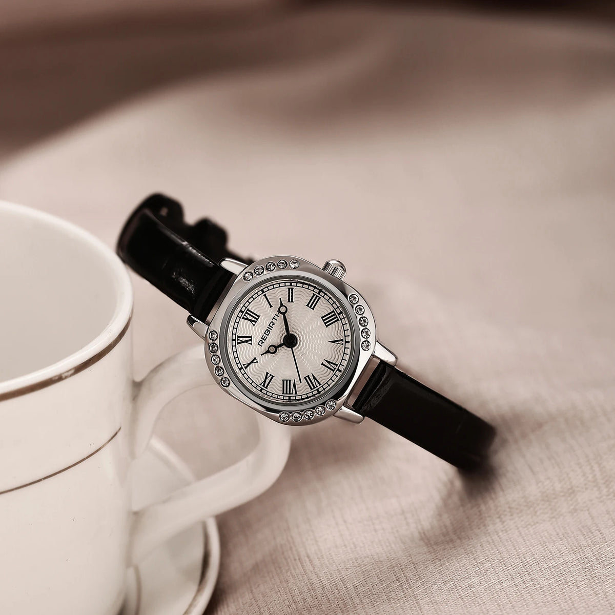 REBIRTH Retro Quartz Watch – Roman Numeral Leather Band | College Style Casual Quartz Watch Nixie