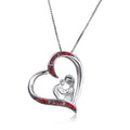 Mom & Baby Heart Pendant Necklace – Fire Opal, 5 Colors Pendant Necklace Nixie Red