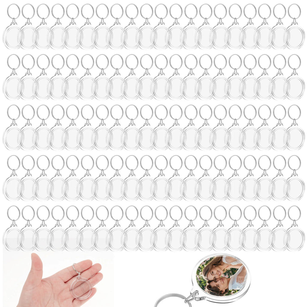 60/100 Pcs DIY Acrylic Photo Keychain Set – Double Sided
