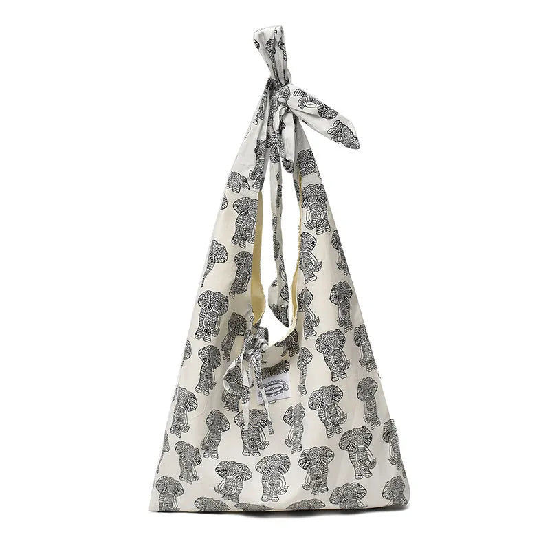 Women's Vintage Print Large Capacity Shoulder Tote Bag