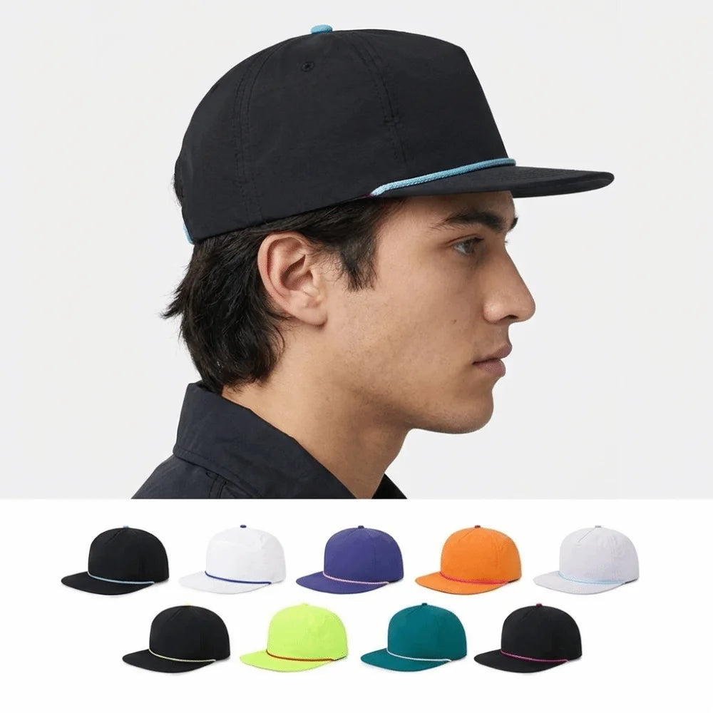 Flat Brim Baseball Cap Quick-Dry Adjustable Sun Visor Hat