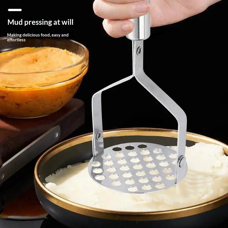 Heavy Duty Stainless Steel Potato Masher – Grip Handle Potato Masher Nixie