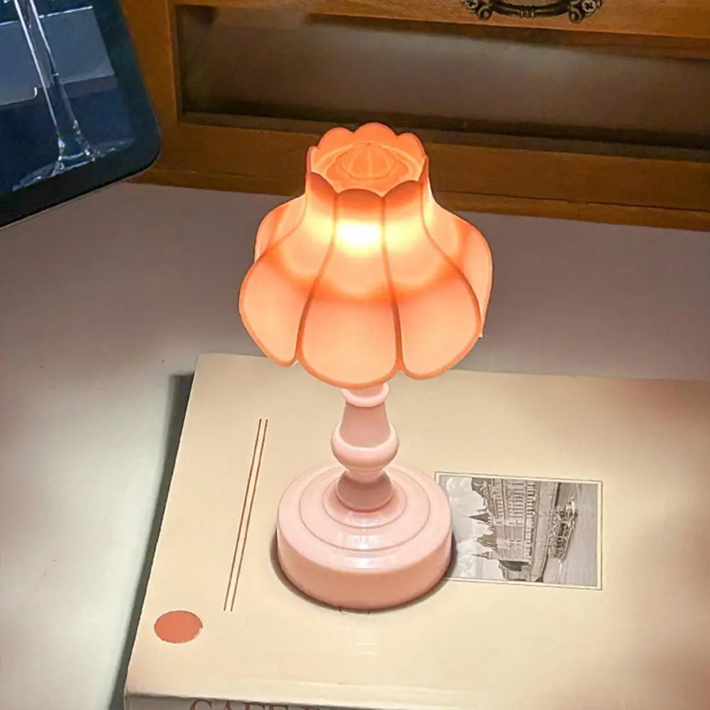 Flower Shape Night Light Touch Control Portable Desk Lamp LED Night Light Nixie