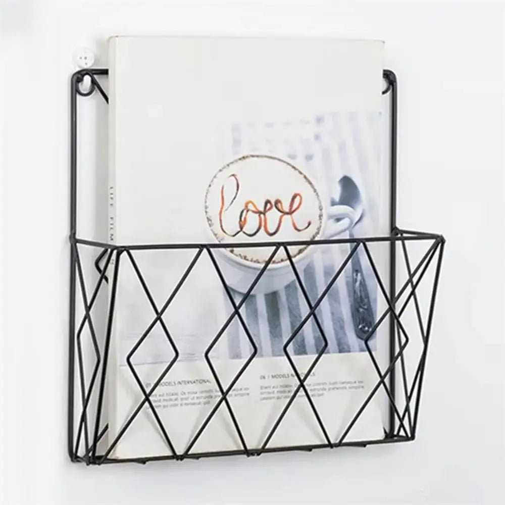 Metal Wall-Mounted Magazine Holder & Storage Rack | Iron