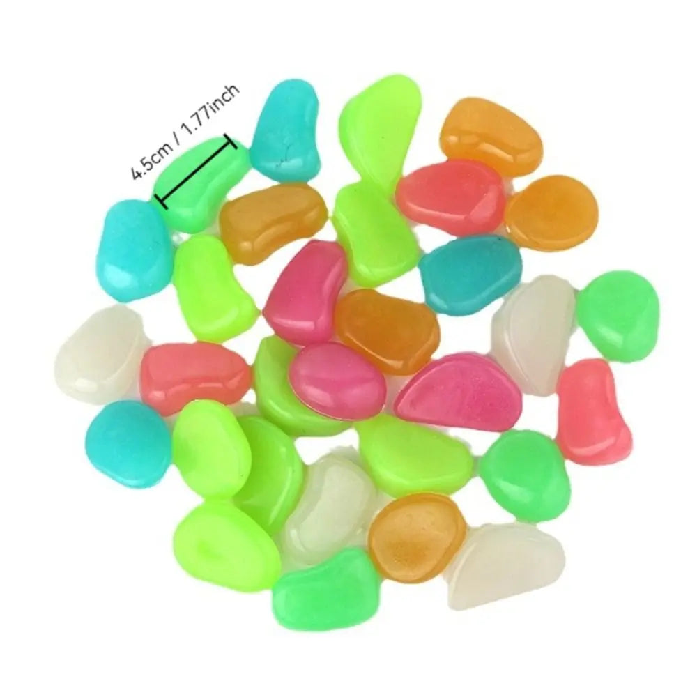 Glow in the Dark Garden Pebbles – 10pcs Luminous Stones 4.5cm Luminous Garden Stones Nixie