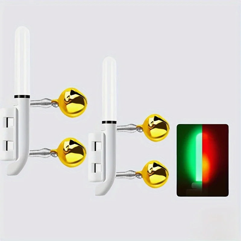 Night Fishing Glow Stick Float Light with Bell & CR425 Battery Fishing Float Light Nixie white 2Pcs with CR425 Batt