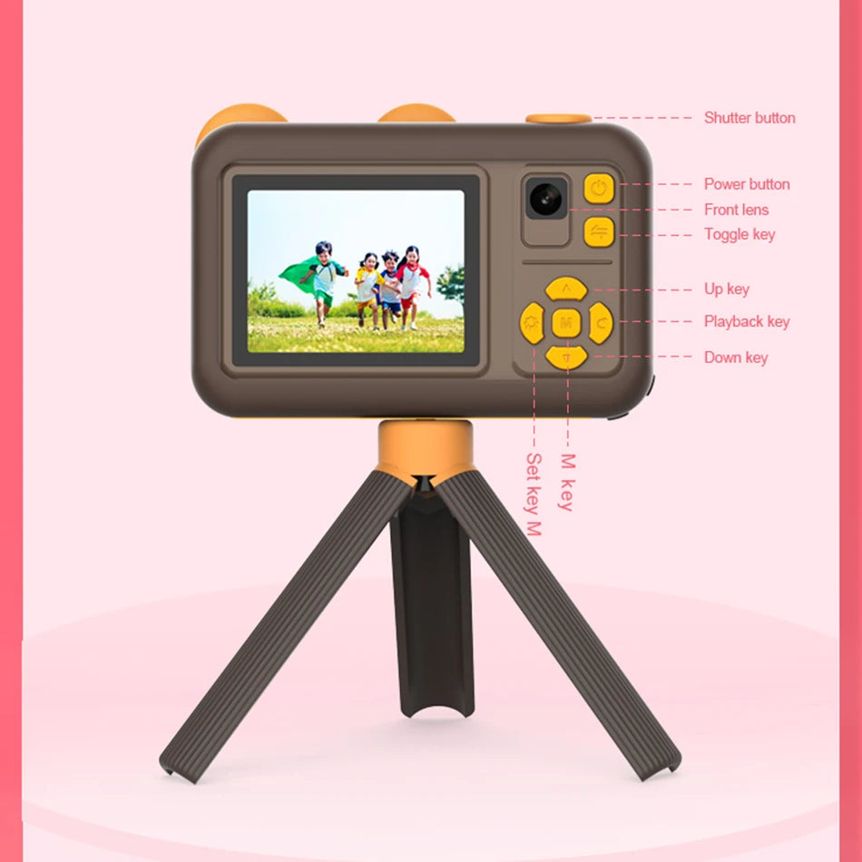 Kids Bear Digital Camera 1080P HD 26MP – Fun Gift for Children Kids Digital Camera Nixie