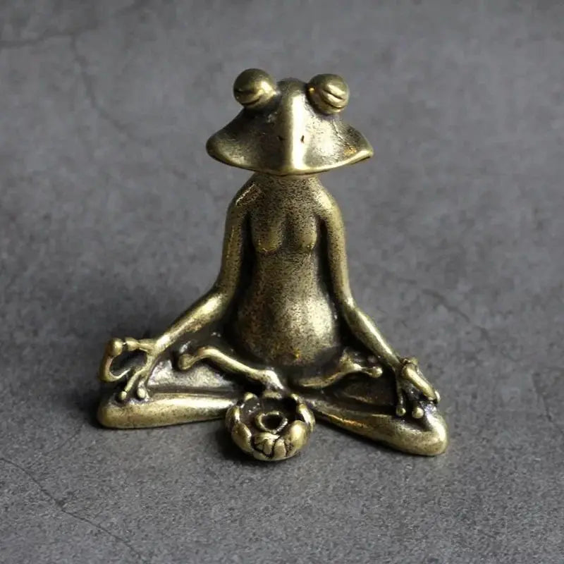 Brass Frog Zen Buddhist Statue Incense Burner & Tea Pet Décor Decorative Figurine Nixie