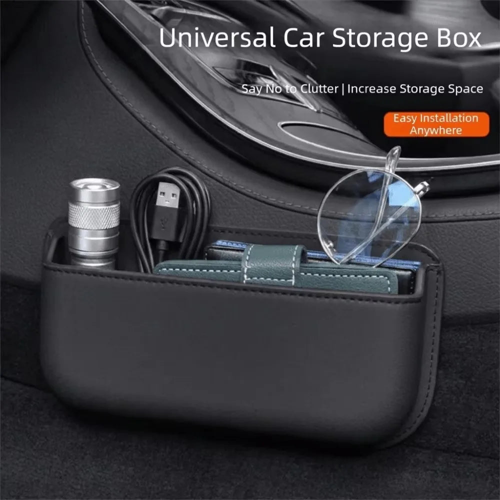 PU Leather Car Storage Pocket | Self-Adhesive Seat Organizer Car Seat Organizer Nixie