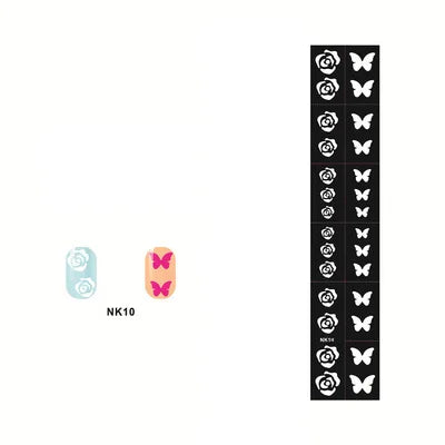 Hollow Nail Art Stamping Stencils – Letter & Flower Decals Nail Art Stencils Nixie NK10