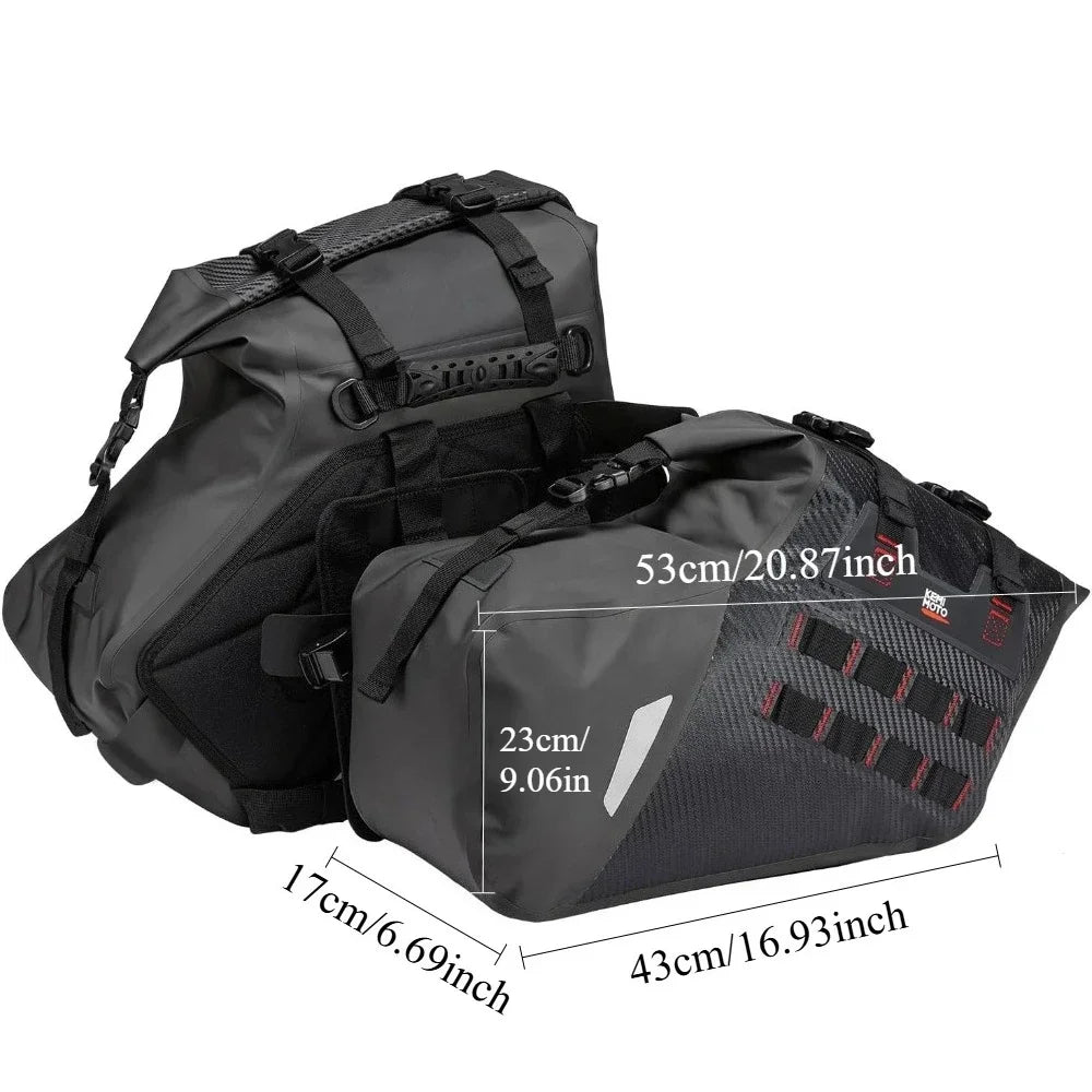 KEMITOUR 30L Waterproof Motorcycle Saddlebags PVC Soft Panniers Motorcycle Saddlebags Nixie