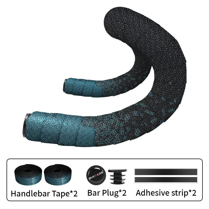 BUCKLOS Road Bike Handlebar Tape – Anti-Slip PU+EVA Bar Tape Bicycle Handlebar Tape Nixie DISCOLOR