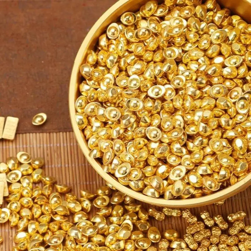 100PCS Mini Gold Ingot Lucky Charms – DIY Craft & Feng Shui Decor DIY Craft Charms Nixie