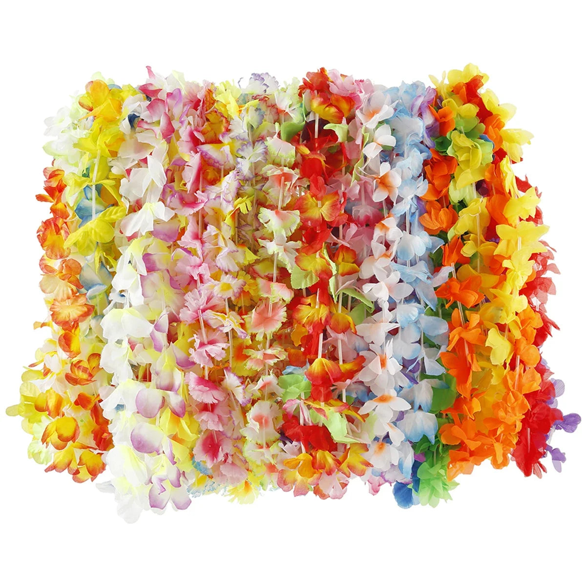 50/100Pcs Hawaiian Flower Lei Necklaces – Luau Party Supplies Party Lei Necklaces Nixie 50pcs