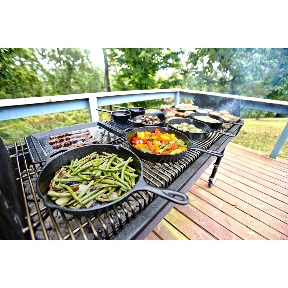 Pre-Seasoned Cast Iron Griddle Pan | Stove, Oven & Campfire Cast Iron Griddle Pan Nixie