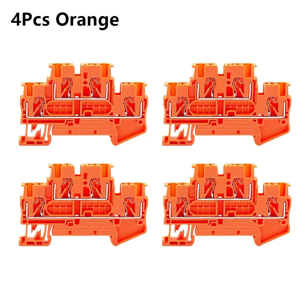 4Pcs PTTB-2.5 Double Layer Spring Terminal Block | DIN Rail