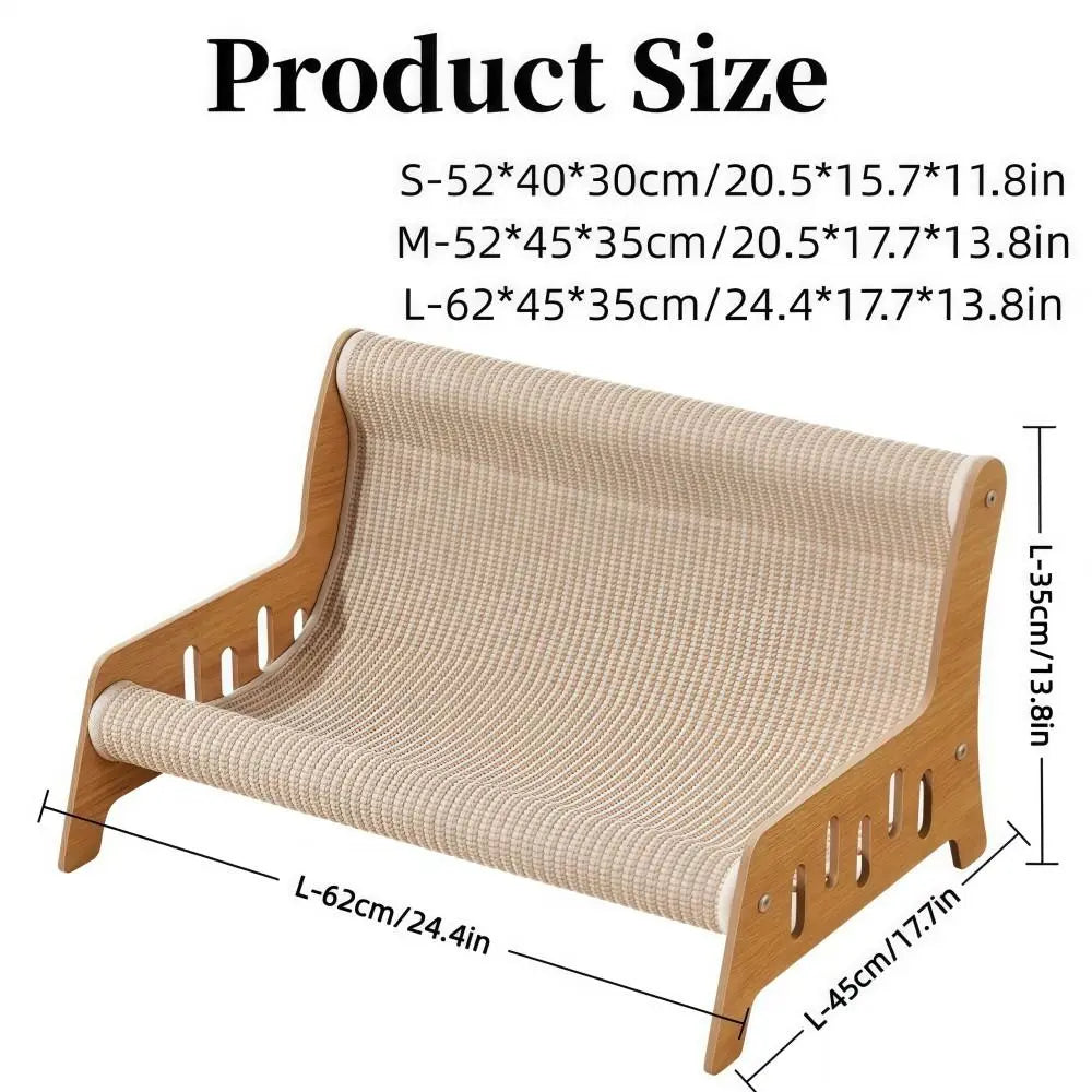 3-in-1 Cat Play Chair | Jute Scratcher, Bed & Wooden Sofa Cat Scratcher Bed Nixie