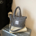 Cute Furry Plush Handbag – Women's Crossbody Shoulder Bag Plush Crossbody Bag Nixie BB-604-Gray Extra Large