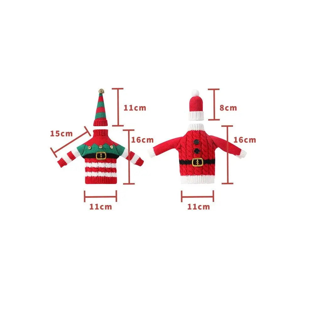 Christmas Knitted Wine Bottle Cover | Festive Sleeve Gift Bag Holiday Bottle Cover Nixie