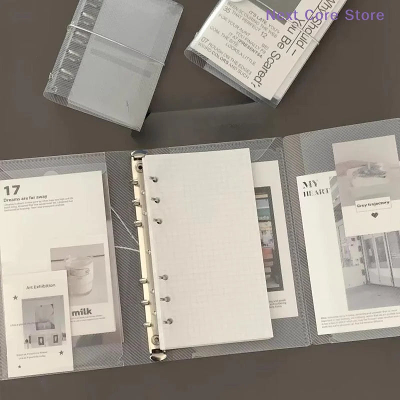 A6 Mini PP Three-Fold Loose Notebook Cover | Card & Photo Storage Notebook Cover Nixie