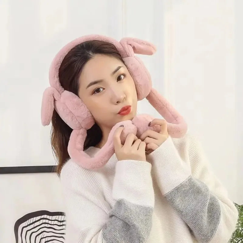 Rabbit Ear Muffs Soft Plush Winter Ear Warmers for Women Winter Ear Muffs Nixie