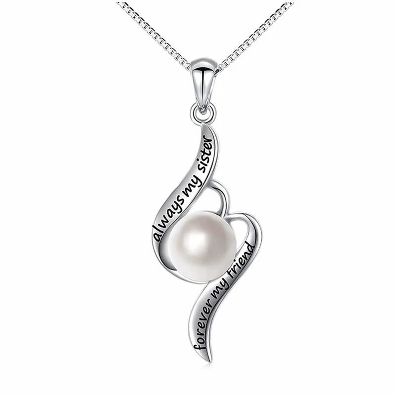 Love Heart Silver Pendant Necklace | Sister Daughter Mother Gift Pendant Necklace Nixie Silver