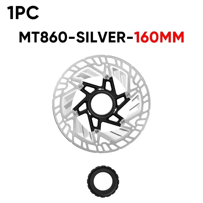 BUCKLOS 160mm Centerlock Disc Brake Rotor – Floating Ultralight Disc Brake Rotor Nixie MT860-Silver
