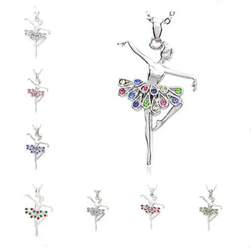 Ballet Girl Alloy Pendant Necklace – Multiple Colors Pendant Necklace Nixie